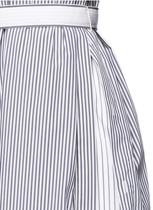 Detail View - Click To Enlarge - VICTORIA, VICTORIA BECKHAM - Contrast stripe belted poplin dress