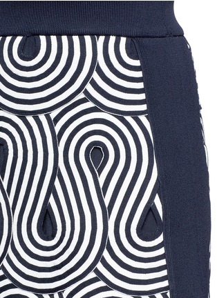 Detail View - Click To Enlarge - VICTORIA, VICTORIA BECKHAM - Swirl stripe cutout rib knit skirt