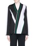 Main View - Click To Enlarge - VICTORIA, VICTORIA BECKHAM - Asymmetric stripe crossover front shirt