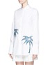 Front View - Click To Enlarge - VICTORIA, VICTORIA BECKHAM - Palm tree embroidered patch cotton shirt