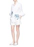Figure View - Click To Enlarge - VICTORIA, VICTORIA BECKHAM - Palm tree embroidered patch cotton shirt