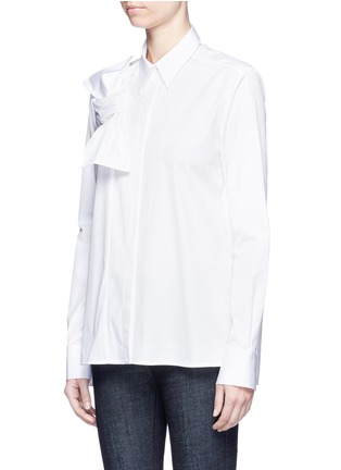 Front View - Click To Enlarge - VICTORIA, VICTORIA BECKHAM - Knot front cotton poplin shirt