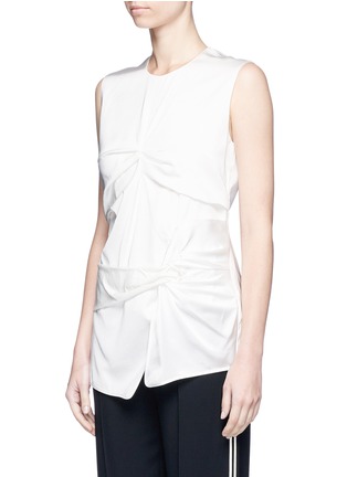 Front View - Click To Enlarge - VICTORIA, VICTORIA BECKHAM - Knot front silk satin panel top