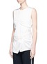 Front View - Click To Enlarge - VICTORIA, VICTORIA BECKHAM - Knot front silk satin panel top