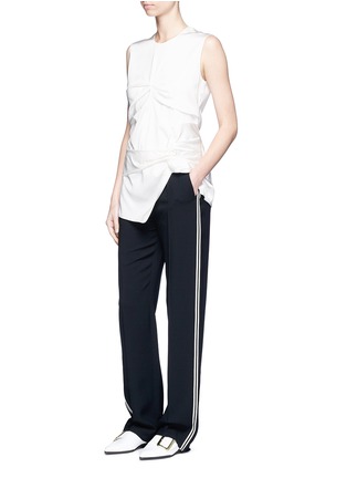Figure View - Click To Enlarge - VICTORIA, VICTORIA BECKHAM - Knot front silk satin panel top