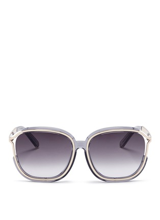Main View - Click To Enlarge - CHLOÉ - 'Jayme' metal temple square resin sunglasses