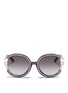 Main View - Click To Enlarge - CHLOÉ - 'Jayme' metal temple round resin sunglasses