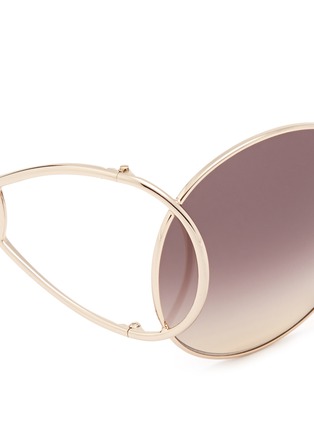 Detail View - Click To Enlarge - CHLOÉ - 'Jackson' open teardrop temple metal round sunglasses