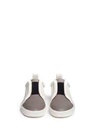 Front View - Click To Enlarge - VINCE - 'Caden' colourblock leather slip-on sneakers