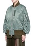 Front View - Click To Enlarge - SACAI - Double layer flannel and nylon bomber jacket