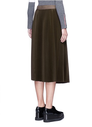 Back View - Click To Enlarge - SACAI - Lamé pleated flannel wrap midi skirt