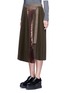 Front View - Click To Enlarge - SACAI - Lamé pleated flannel wrap midi skirt