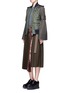 Figure View - Click To Enlarge - SACAI - Lamé pleated flannel wrap midi skirt