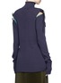 Back View - Click To Enlarge - MUVEIL - Crepe insert ribbon tie turtleneck knit