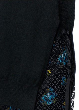 Detail View - Click To Enlarge - TOGA ARCHIVES - Fishnet mesh combo wool sweater dress
