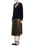 Figure View - Click To Enlarge - TOGA ARCHIVES - Fishnet mesh V-neck wool sweater