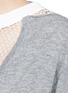 Detail View - Click To Enlarge - TOGA ARCHIVES - Fishnet mesh V-neck marled wool sweater