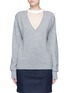 Main View - Click To Enlarge - TOGA ARCHIVES - Fishnet mesh V-neck marled wool sweater