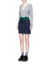 Figure View - Click To Enlarge - TOGA ARCHIVES - Fishnet mesh V-neck marled wool sweater