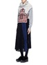 Figure View - Click To Enlarge - TOGA ARCHIVES - Rug jacquard wool blend knit belted neck warmer