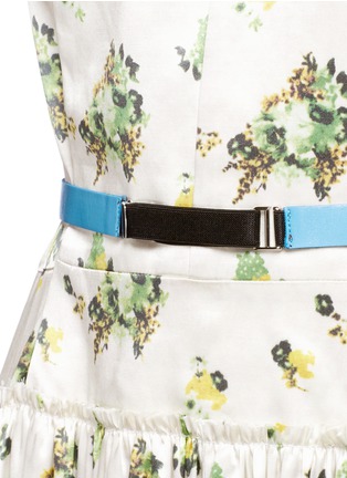 Detail View - Click To Enlarge - TOGA ARCHIVES - Floral print satin belted midi dress