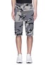 Main View - Click To Enlarge - NEIL BARRETT - Keffiyeh check camouflage print bonded shorts