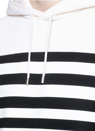 Detail View - Click To Enlarge - NEIL BARRETT - Nautical stripe print bonded jersey hoodie
