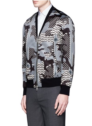 Front View - Click To Enlarge - NEIL BARRETT - Keffiyeh check camouflage print blouson jacket