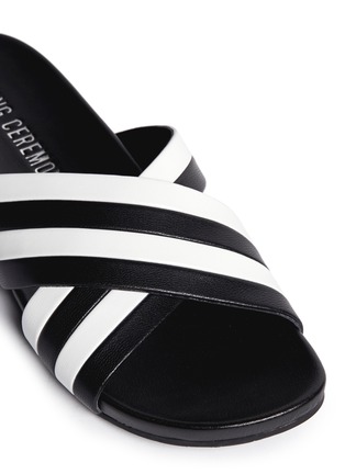 Detail View - Click To Enlarge - OPENING CEREMONY - 'Jourdena' stripe leather slide sandals