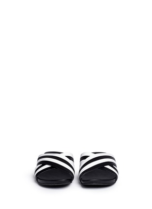 Front View - Click To Enlarge - OPENING CEREMONY - 'Jourdena' stripe leather slide sandals