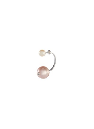 Main View - Click To Enlarge - DELFINA DELETTREZ - Diamond freshwater pearl 18k white gold single earring
