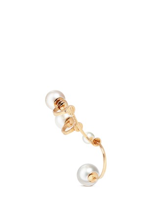 Detail View - Click To Enlarge - DELFINA DELETTREZ - Pearl 18k yellow gold single earring and cuff