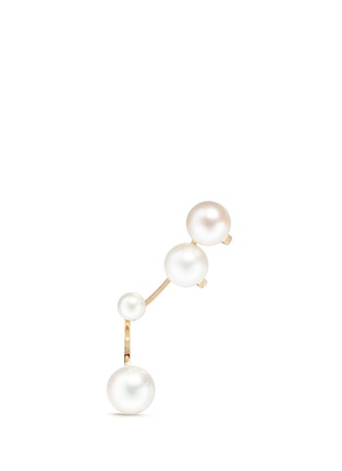 Delfina Delettrez | Pearl 18k yellow gold single earring and cuff ...