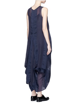 Back View - Click To Enlarge - UMA WANG - Patchwork linen-silk dress