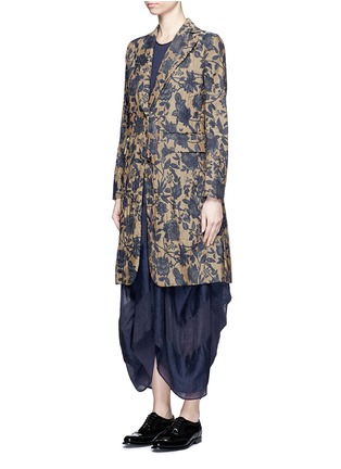 Figure View - Click To Enlarge - UMA WANG - Patchwork linen-silk dress