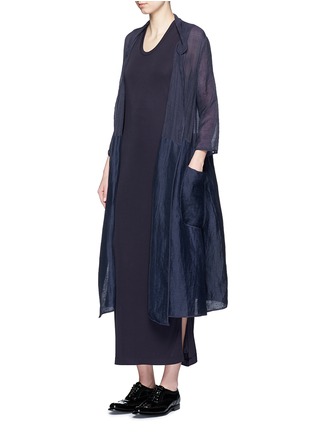 Figure View - Click To Enlarge - UMA WANG - Mandarin collar linen-silk coat