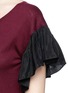 Detail View - Click To Enlarge - UMA WANG - Ruffle taffeta sleeve cashmere top