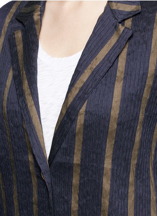 Detail View - Click To Enlarge - UMA WANG - Textured stripe stretch blazer