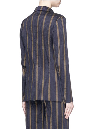 Back View - Click To Enlarge - UMA WANG - Textured stripe stretch blazer