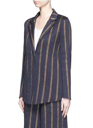 Front View - Click To Enlarge - UMA WANG - Textured stripe stretch blazer
