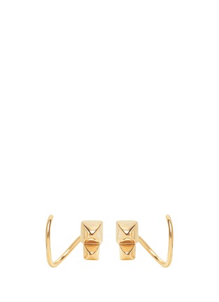 Main View - Click To Enlarge - MARIA BLACK - Marble' gold plated stud twirl earrings