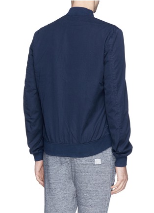 Back View - Click To Enlarge - PS PAUL SMITH - Contrast sleeve cotton piqué bomber jacket