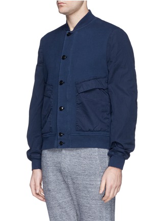 Front View - Click To Enlarge - PS PAUL SMITH - Contrast sleeve cotton piqué bomber jacket
