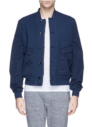 Main View - Click To Enlarge - PS PAUL SMITH - Contrast sleeve cotton piqué bomber jacket