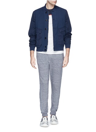Figure View - Click To Enlarge - PS PAUL SMITH - Contrast sleeve cotton piqué bomber jacket