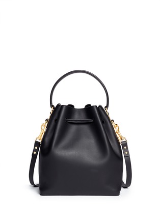 Back View - Click To Enlarge - SOPHIE HULME - Drawstring large leather bucket bag