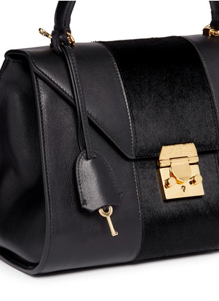 Detail View - Click To Enlarge - MARK CROSS - 'Hadley' small calf hair leather flap bag