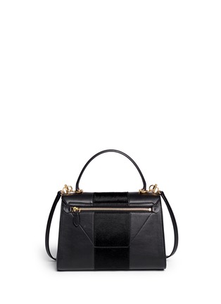 Back View - Click To Enlarge - MARK CROSS - 'Hadley' small calf hair leather flap bag
