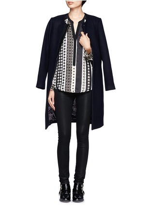 Figure View - Click To Enlarge - SANDRO - Star print silk blouse