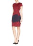 Figure View - Click To Enlarge - ST. JOHN - Rose intarsia knit sheath dress